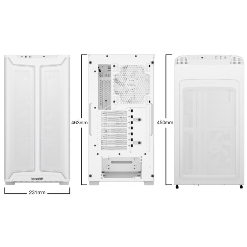 Корпус ПК без блока питания/ Case be quiet! PURE BASE 501 DX, Midi-Tower, TG, 3x140mm, 2xUSB-A 3.2, 1xUSB 3.2 Type-C, ATX, mATX, mITX White