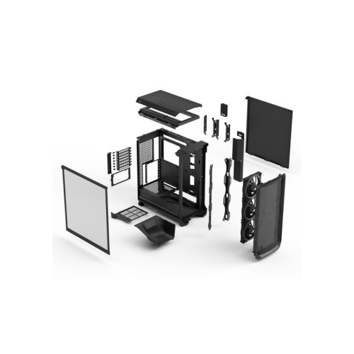 Корпус ПК без блока питания/ Case Fractal Design Meshify 3 Ambience Pro RGB TG Light Tint, Full-Tower, 3x140mm ARGB, 2xUSB-A 3.2 + 1xUSB 3.2 Type-C, E-ATX, ATX, mATX, mITX, Black