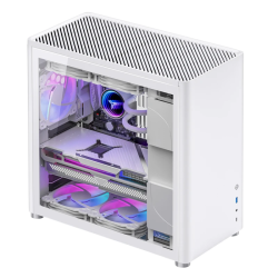 Корпус без блока питания/ Case JONSBO D40, Midi-Tower, TG, no fan, 1xUSB-A 3.2 + 1xUSB-C 3.2, ATX, mATX, White
