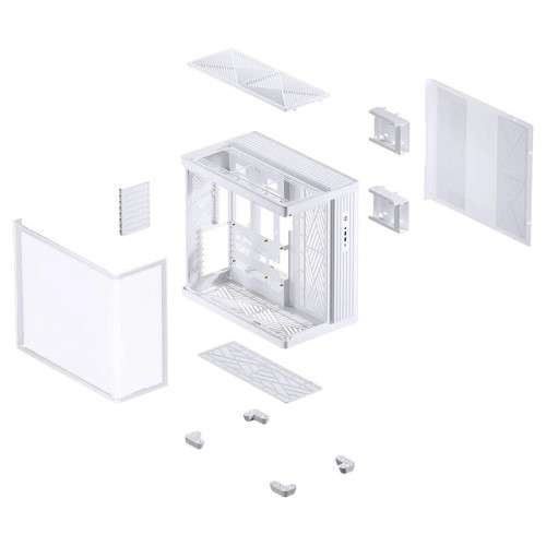 Корпус без блока питания/ Case JONSBO TK-4, Midi-Tower, TG, no fan, 2xUSB-A 3.0 + 1xUSB-C 3.2, ATX, mATX, mITX White