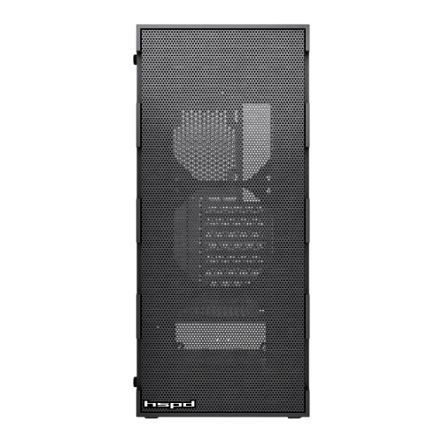 Корпус без блока питания/ Case HSPD M550, Mesh Mid Tower, Black, TG, 0.45 SPCC, no fans ATX, mATX, mITX 165/340/200mm 2x2.5