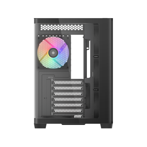 Корпус ПК без блока питания/ Case SAMA V60 Black, Midi-Tower, TG, 7x120mm ARGB, 2xUSB 3.0 + 1xUSB 3.1 Type-C, ATX, mATX, mITX Black
