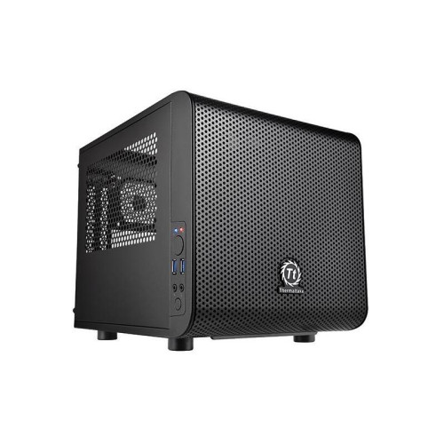Корпус Thermaltake Core V1 черный miniITX 2x80mm 1x120mm 1x140mm 2xUSB3.0 audio bott PSU [CA-1B8-00S]