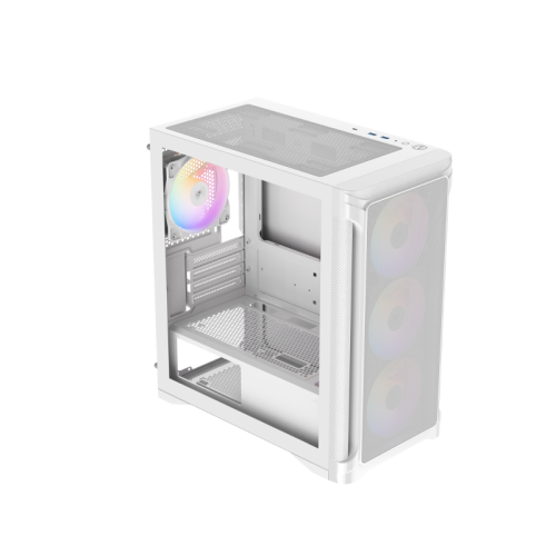 Корпус ПК без блока питания/ Case SAMA S31 White, Midi-Tower, TG, 4x120mm ARGB, 2xUSB 3.0 + 1xUSB 3.2 Type-C, mATX, mITX White