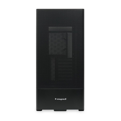 Корпус без блока питания/ Case HSPD M712, Mesh Mid Tower, Black, TG, 0.6 SPCC, no fans, E-ATX, ATX, mATX, mITX, 175/410/160mm, 2x2.5