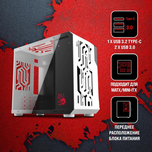 Корпус Bloody BD-CC110 белый mATX 5x120mm 2xUSB3.0 audio [BD-CC110-WH]