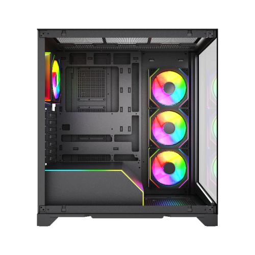 Корпус без блока питания/ Case HSPD F550, Mid Tower, Black, TG, 0.7 SPCC, 4x120mm ARGB ATX, mATX, mITX 185/420/200mm 3x2.5 Корпус без блока питания/ Case HSPD F550, Mid Tower, Black, TG, 0.7 SPCC, 4x120mm ARGB ATX, mATX, mITX 185/420/200mm 3x2.5