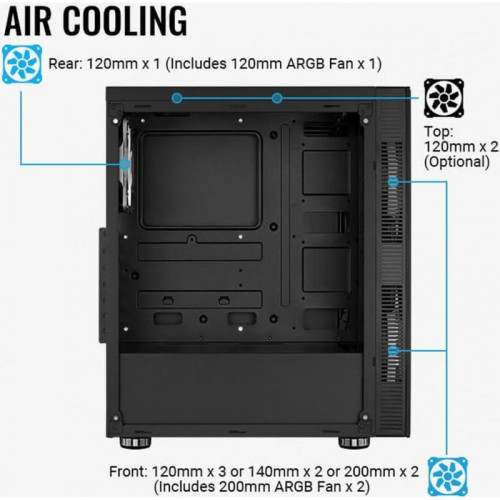 Корпус Aerocool Python-G-BK-v1 черный ATX 5x120mm 2x140mm 2xUSB2.0 1xUSB3.0 audio bott PSU [PYTHON-G-BK-V1]