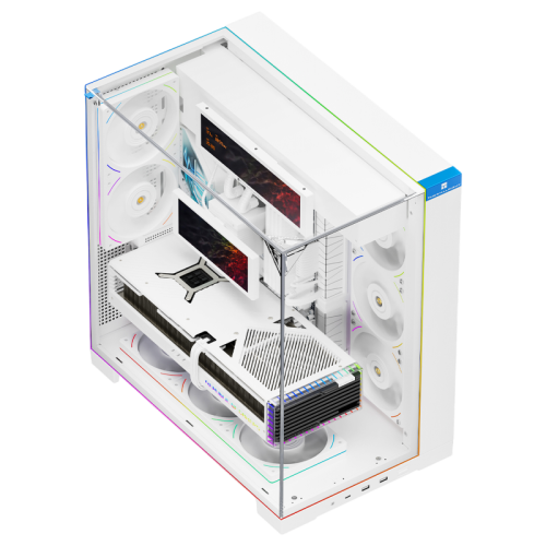 Корпус без блока питания/ Case Thermalright A70 Vision FAN5-C, Midi-Tower, TG, LCD, 5x120mm ARGB, 2xUSB-A 3.0, 1xUSB Type-C, ATX, mATX, mITX White