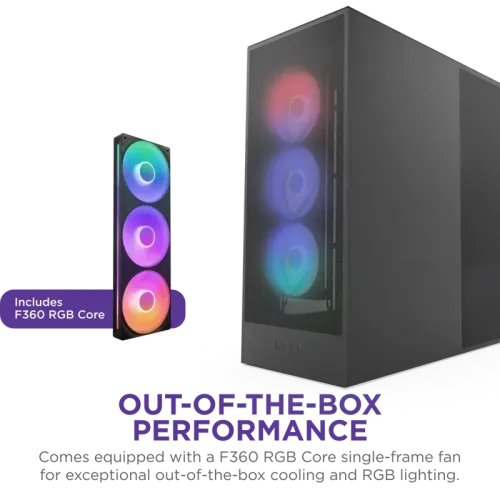 Корпус без блока питания/ Case NZXT H7 Flow RGB, Midi-Tower, TG, 3x120mm RGB, 2xUSB-A 3.2 + 1xUSB-C 3.2, E-ATX, ATX, mATX, mITX Black