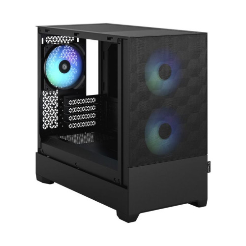 Корпус ПК без блока питания/ Case Fractal Design Pop Mini Air RGB TG Clear Tint, Mini-Tower, 3x120mm RGB, 2xUSB-A 3.2 mATX, mITX Black