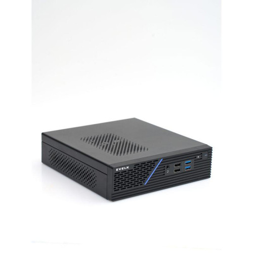 Корпус EVELK с блоком питания 120Вт/ Case Foxline EV-109-AD120 mITX, w/ ext.PSU 120W, DC-converter, w/2хUSB2.0+2хUSB3.0, 1x40mmFan, black, VESA, w/pwr cord, logo EVELK