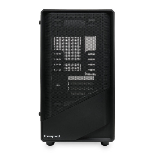 Корпус без блока питания/ Case HSPD M331, Mesh Mini-tower, Black, TG, 0.4 SPCC, no fans mATX, mITX 175/329/170mm 1x2.5