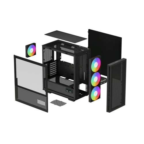Корпус ПК без блока питания/ Deepcool Case CH560 Digital Black