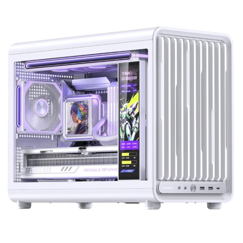 Корпус без блока питания/ Case JONSBO D33, Mini-Tower, TG, no fan, 2xUSB-A 3.0 + 1xUSB-C 3.2, mATX, mITX White