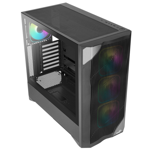 Корпус ПК без блока питания/ Case SAMA V42 Black, Midi-Tower, TG, 4x120mm ARGB, 2xUSB 3.0 + 1xUSB 3.2 Type-C, ATX, mATX, mITX Black