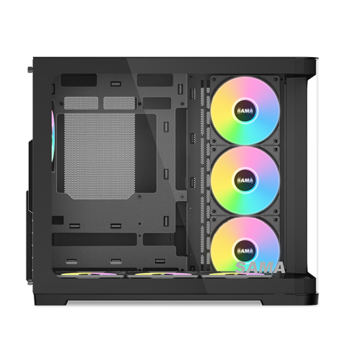 Корпус ПК без блока питания/ Case SAMA V60 Black, Midi-Tower, TG, 7x120mm ARGB, 2xUSB 3.0 + 1xUSB 3.1 Type-C, ATX, mATX, mITX Black Корпус ПК без блока питания/ Case SAMA V60 Black, Midi-Tower, TG, 7x120mm ARGB, 2xUSB 3.0 + 1xUSB 3.1 Type-C, ATX, mATX, mITX Black