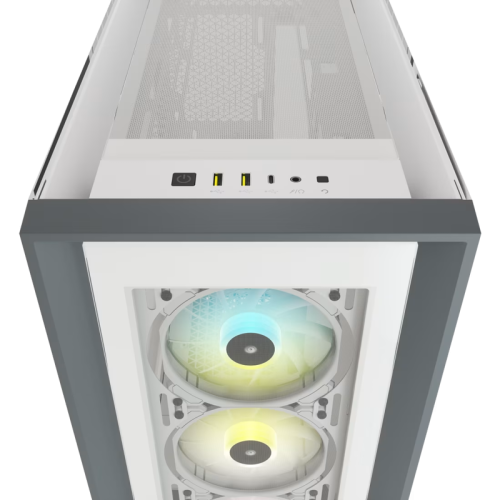Корпус без блока питания/ Case Corsair iCUE 5000X RGB, Midi-Tower, TG, 3x120mm RGB, 2xUSB-A 3.2, 1xUSB 3.2 Type-C, E-ATX, ATX, mATX, mITX White