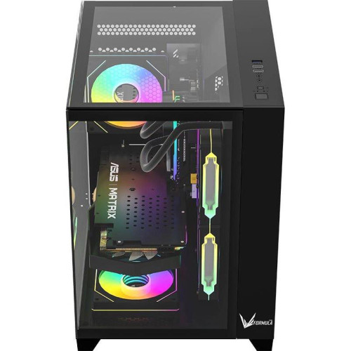 Корпус Formula Crystal Z9M черный mATX 5x120mm 1xUSB3.0 audio bott PSU [CRYSTAL Z9M B]