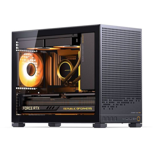 Корпус без блока питания/ Jonsbo D32 PRO BLACK, Mini-Tower , no fans, mATX, mITX,  2xUSB3.2 Gen1 Type-A, 1xUSB3.2 Gen 2 Type-C, 1xAUDIO, 1xMIC
