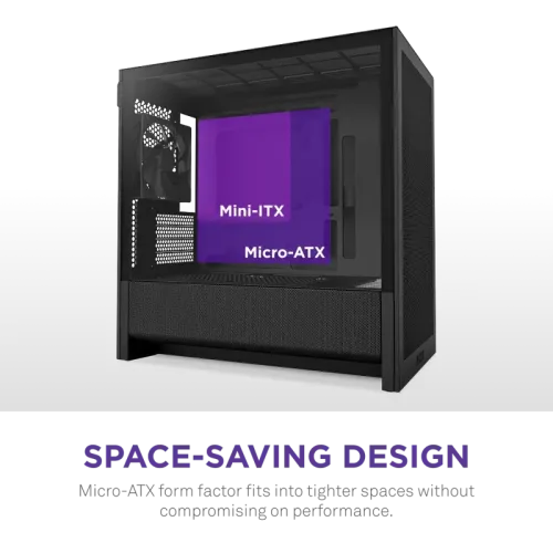 Корпус без блока питания/ Case NZXT H3 Flow (2025), Midi-Tower, TG, 1x120mm, 1xUSB-A 3.2 + 1xUSB-C 3.2, mATX, mITX Black