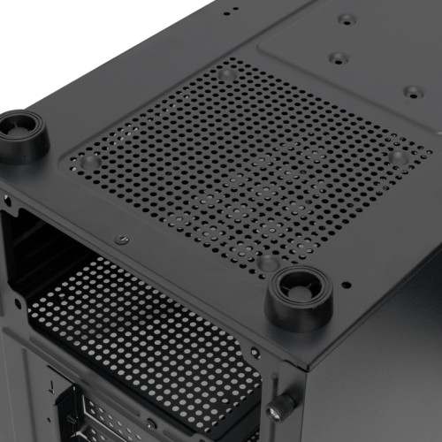 Корпус без блока питания/ Case HSPD M332, Mesh Mini-tower, Black, TG, 0.4 SPCC, no fans, mATX, mITX, 160/285/170mm, 1x2.5