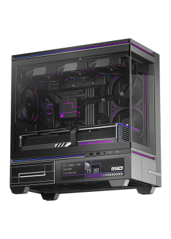 Корпус без блока питания/ Case Thermalright M10 Vision FAN4-C, Mini-Tower, TG, LCD, 4x120mm ARGB, 2xUSB-A 3.0, 1xUSB Type-C, mATX, mITX Black