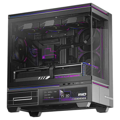 Корпус без блока питания/ Case Thermalright M10 Vision FAN4-C, Mini-Tower, TG, LCD, 4x120mm ARGB, 2xUSB-A 3.0, 1xUSB Type-C, mATX, mITX Black