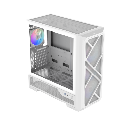 Корпус ПК без блока питания/ Case SAMA S41 White, Midi-Tower, TG, 4x120mm ARGB, 2xUSB 3.0 + 1xUSB 3.2 Type-C, ATX, mATX, mITX White