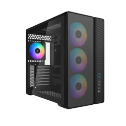 Корпус ПК без блока питания/ Case SAMA S50 Black, Midi-Tower, TG, 4x120mm ARGB, 2xUSB 3.0 + 1xUSB 3.2 Type-C, ATX, mATX, mITX Black