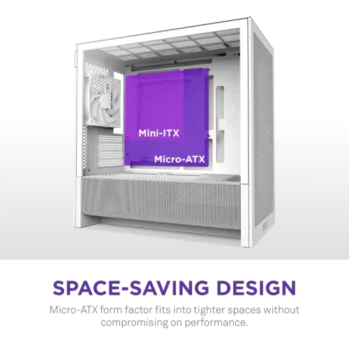 Корпус без блока питания/ Case NZXT H3 Flow (2025), Midi-Tower, TG, 1x120mm, 1xUSB-A 3.2 + 1xUSB-C 3.2, mATX, mITX White