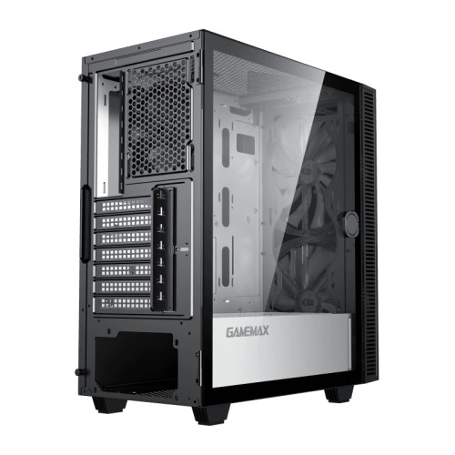 Компьютерный корпус, без блока питания ATX/ Gamemax Aero ATX case, black, w/o PSU, w/1xUSB3.0+1xUSB2.0, w/2x20cm ARGB GMX-20-ARGB front fans, w/1x12cm ARGB GMX-12-Rainbow-D fan