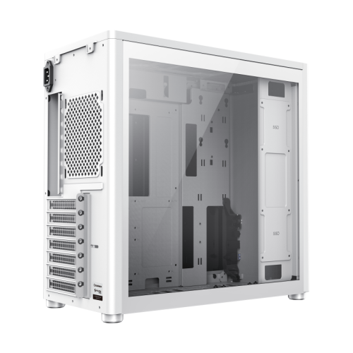 Компьютерный корпус mATX/ Gamemax Spark Full White mATX case, white, PSU, w/1xUSB3.0+1xType-C, 1xCombo Audio