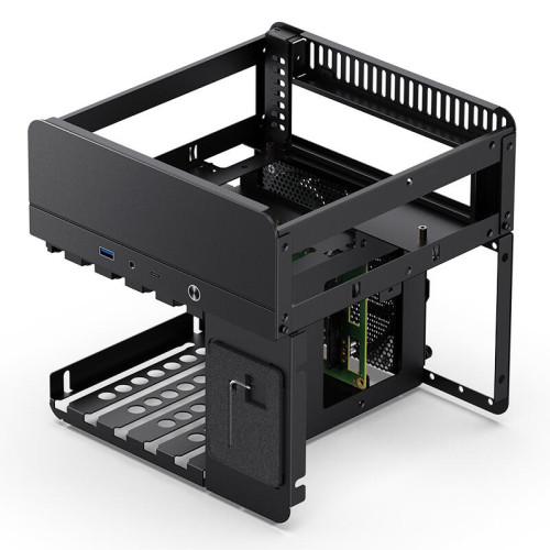 Корпус без блока питания/ Jonsbo N2 black, SFF, 1x120mm, mITX, 1*USB3.0, 1*USB 3.2 Gen2 Type-C, Audio+Mic