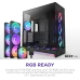 Корпус без блока питания/ Case NZXT H9 Flow RGB+ (2025), Midi-Tower, TG, 6x140mm RGB + 1x120mm RGB, 2xUSB-A 3.2 + 1xUSB-C 3.2, E-ATX, ATX, mATX, mITX Black