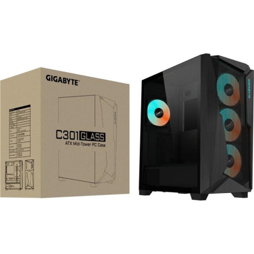 Корпус Gigabyte C301G черный ATX 3x120mm 5x140mm 2xUSB3.0 audio bott PSU [28300-GC301B-1CKR]