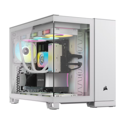 Корпус без блока питания/ Case Corsair iCUE LINK 2500X RGB, Midi-Tower, TG, 2x120mm RGB, 2xUSB-A 3.2, 1xUSB 3.2 Type-C, mATX, mITX White