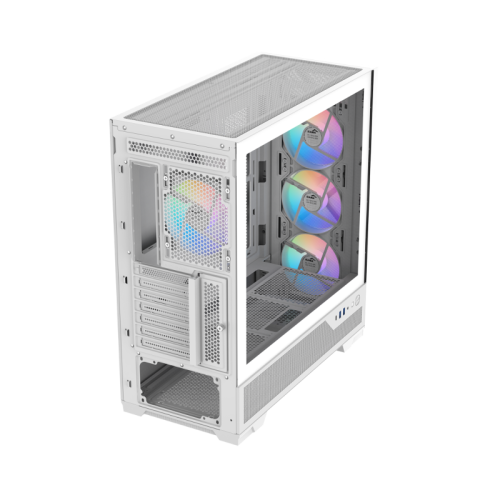 Корпус ПК без блока питания/ Case SAMA S41 White, Midi-Tower, TG, 4x120mm ARGB, 2xUSB 3.0 + 1xUSB 3.2 Type-C, ATX, mATX, mITX White