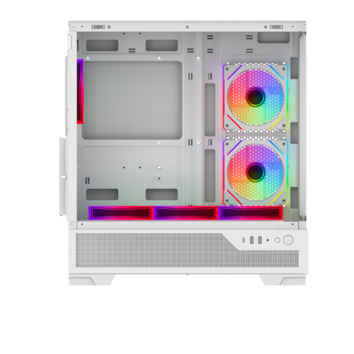 Корпус ПК без блока питания/ Case SAMA V43 White, Midi-Tower, TG, 6x120mm ARGB, 2xUSB 3.0 + 1xUSB 3.2 Type-C, ATX, mATX, mITX White