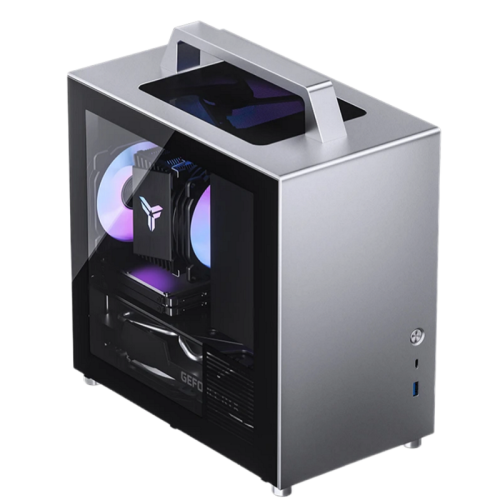 Корпус без блока питания/ Case JONSBO T8 PLUS, Mini-Tower, TG, 1x140mm, 1xUSB-A 3.2 + 1xUSB-C 3.2, mITX Silver