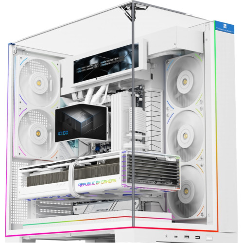 Корпус без блока питания/ Case Thermalright A70 Vision, Midi-Tower, TG, LCD, ARGB, no fans, 2xUSB-A 3.0, 1xUSB Type-C, ATX, mATX, mITX White