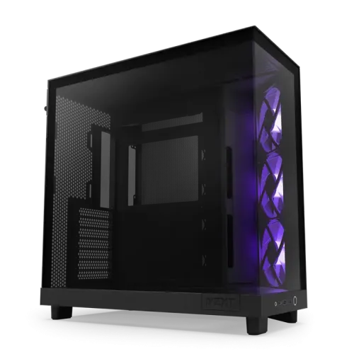 Корпус без блока питания/ Case NZXT H6 Flow RGB (2023), Midi-Tower, TG, 3x120mm RGB, 2xUSB-A 3.2 + 1xUSB-C 3.2, ATX, mATX, mITX Black