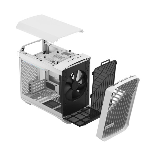 Корпус ПК без блока питания/ Case Fractal Design Torrent Nano TG Clear Tint, Mini-Tower, 1x180mm, 2xUSB-A 3.0 + 1xUSB 3.2 Type-C, mDTX, mITX White