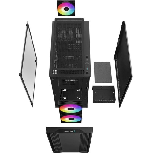 Корпус Deepcool CC360 ARGB черный mATX 5x120mm 4x140mm 1xUSB2.0 1xUSB3.0 audio bott PSU [R-CC360-BKAPM3-G-1]