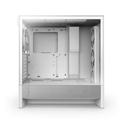 Корпус ПК без блока питания/ Case NZXT H5 Flow RGB, Midi-Tower, TG, 4x120mm RGB, 1xUSB-A 3.2 + 1xUSB-C 3.2, E-ATX, ATX, mATX, mITX White