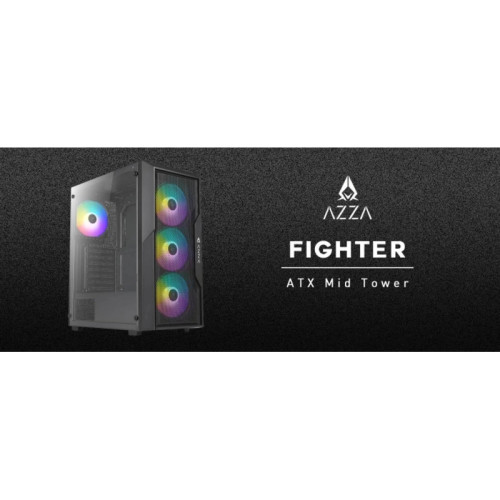 Корпус Azza Fighter черный ATX 4x120mm 2x140mm 2xUSB2.0 1xUSB3.0 audio bott PSU [CSAZ-290 FIGHTER]