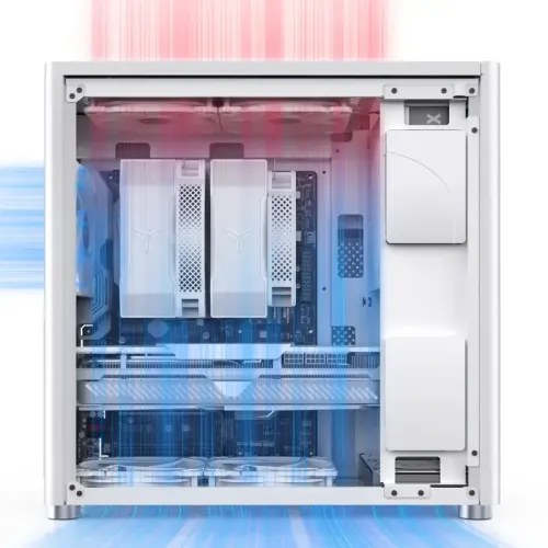 Корпус без блока питания/ Case JONSBO D40, Midi-Tower, TG, no fan, 1xUSB-A 3.2 + 1xUSB-C 3.2, ATX, mATX, White