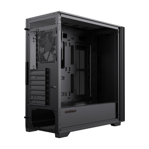 Компьютерный корпус E-ATX, без блока питания/ Gamemax Quest E-ATX case, black, w/o psu, w/1xUSB3.0+2xUSB2.0+1xTYpe-C Gen2, Combo Audio, w/1x12cm Black Fan (FN-12WFBK)