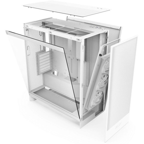 Корпус ПК без блока питания/ Case NZXT H7 Flow RGB, Midi-Tower, TG, 3x120mm RGB, 2xUSB-A 3.2 + 1xUSB-C 3.2, E-ATX, ATX, mATX, mITX White
