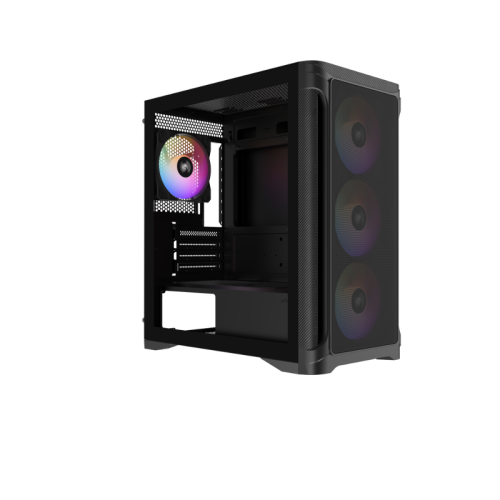 Корпус ПК без блока питания/ Case SAMA S31 Black, Midi-Tower, TG, 4x120mm ARGB, 2xUSB 3.0 + 1xUSB 3.2 Type-C, mATX, mITX Black